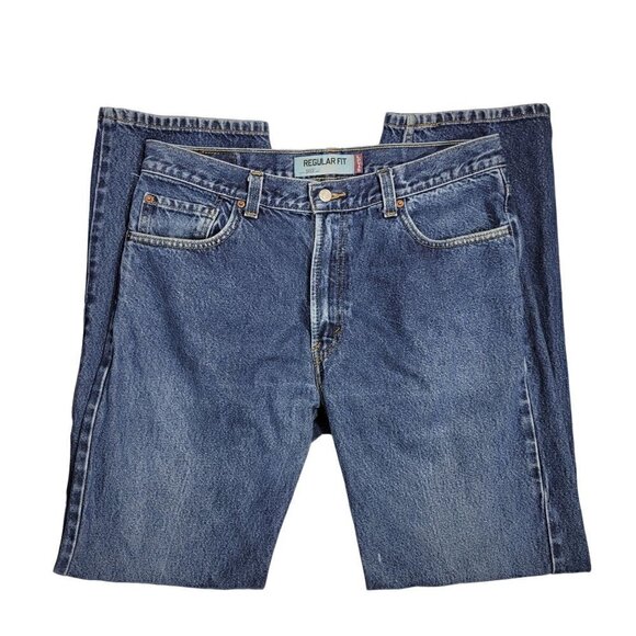 Levi Strauss Men's 505 Regular Fit Dark Wash Jeans in a Size 36x34 - Picture 1 of 11